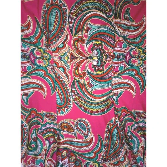 Liz Claiborne Pink Paisley Short Sleeve Dress sz M Womens Flowy Comfort Fit - Picture 7 of 10